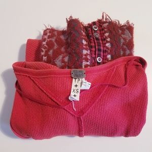 Free People Thermal Cuffed Top XS